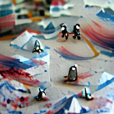 Abstract Tiny Penguins Art