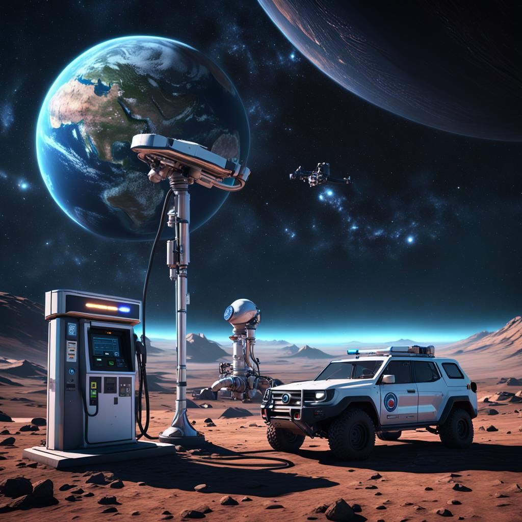 Alien Pit Stop at Space Station: 3D Game Art