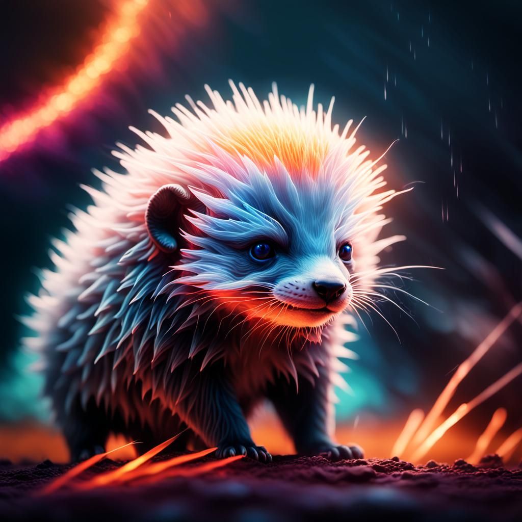 Mystical Figure Emitting Electric Blue Lightning