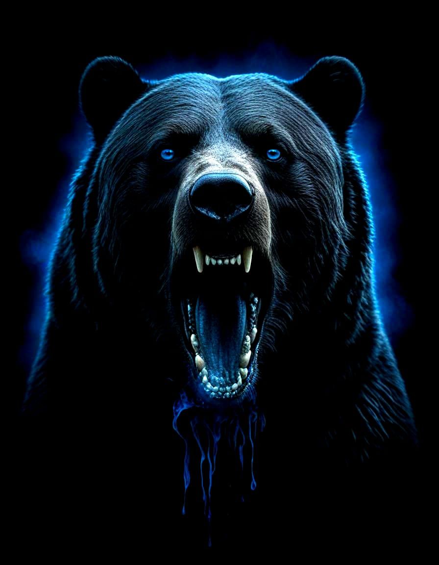 Majestic Black Bear Silhouette as Dark Entity