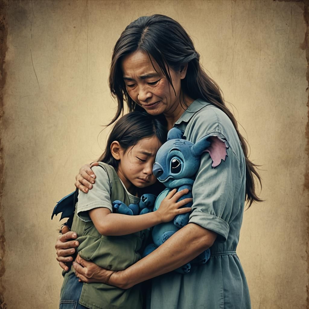 Stitch's Heartwarming Embrace: A Cinematic Film Still
