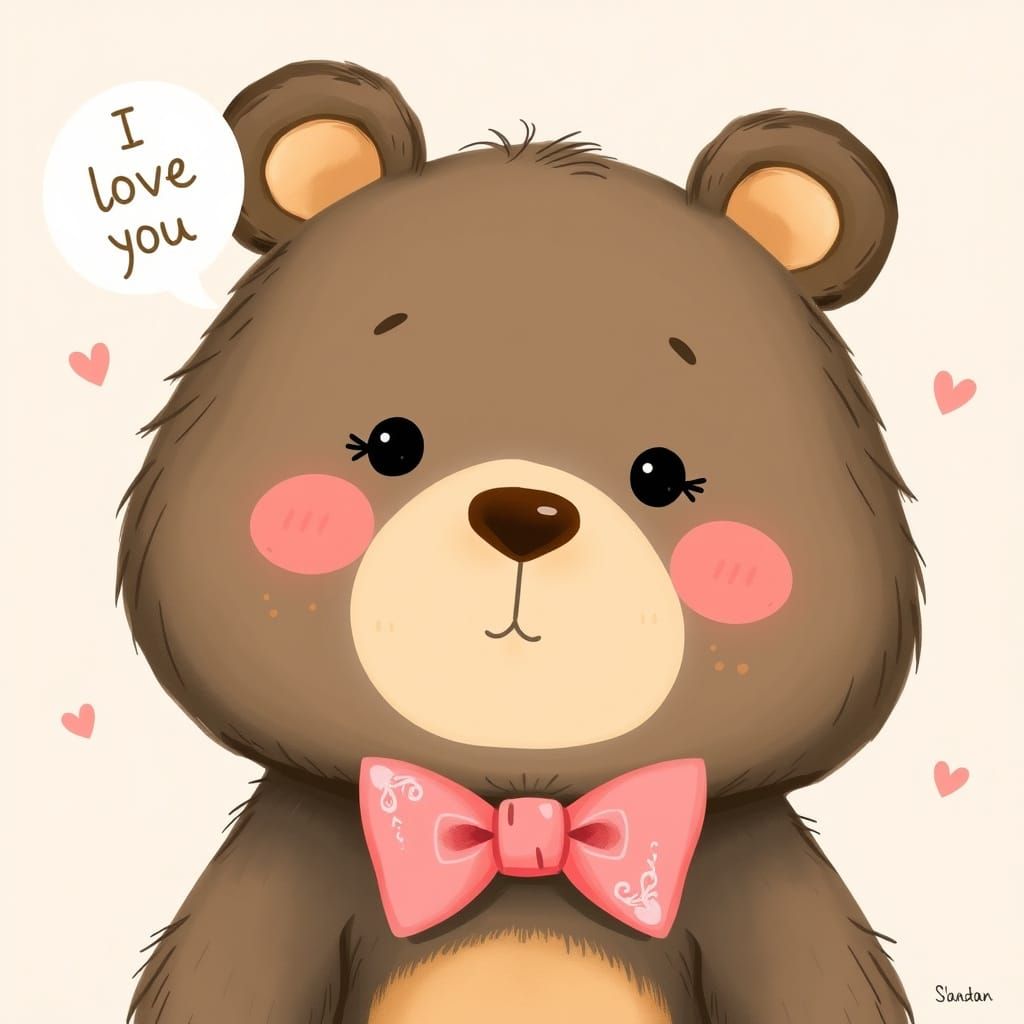 Whimsical Bear Expresses Endless Love