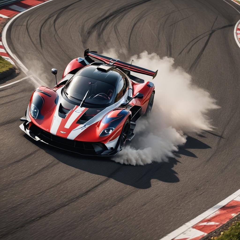Aston Martin Valkyrie Speeding Down Track