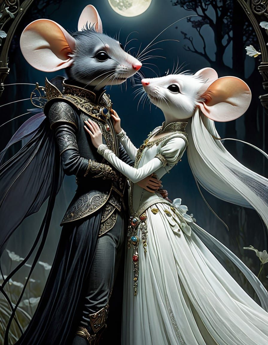 Whispers of Enchanted Fae Mice in Ethereal Elegance