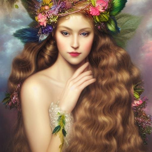Fairytale Fairy Queen Portrait in Academic Style