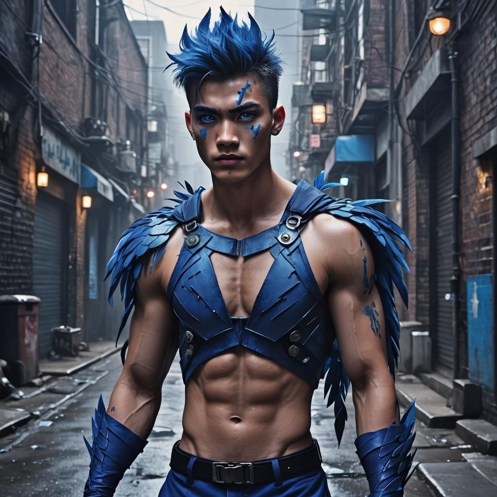 Taiwanese Superhero in Dark Alleyway: Fantasy Concept Art