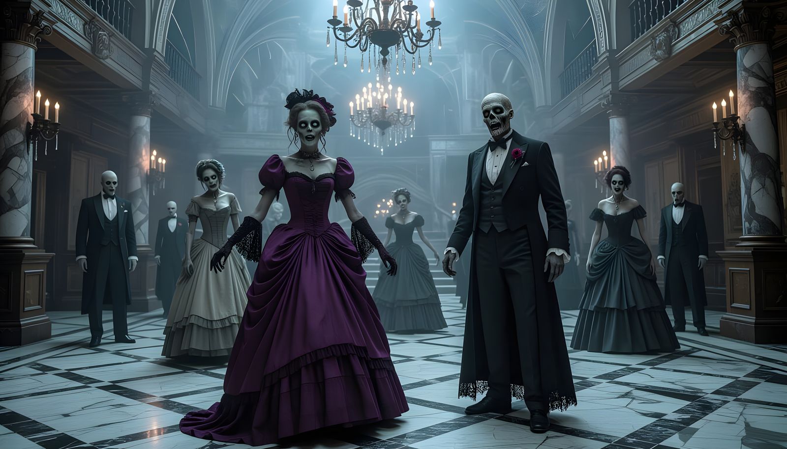 Undead Dancers at Gothic Zombie Prom Night