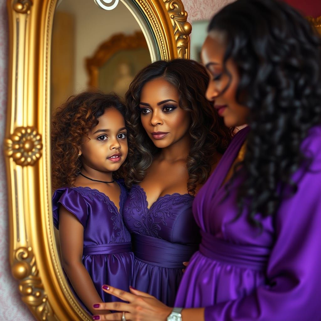Mother-Daughter Trio Exudes Wisdom and Elegance in Regal Pur...