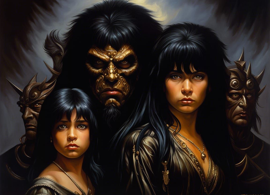 Demonic Siblings Portrait in Dark Fantasy Style