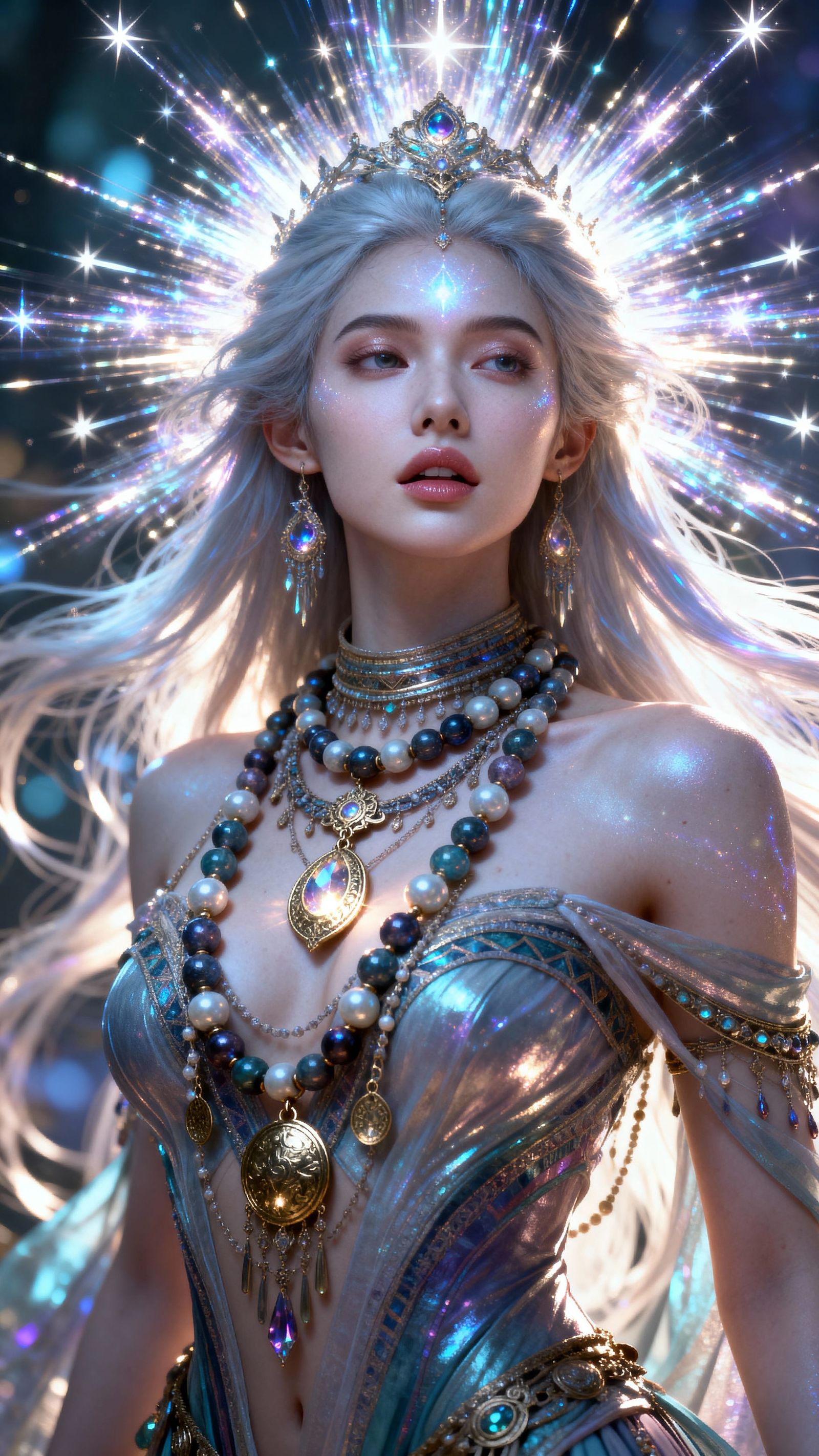 Mesmerizing Woman with Divine Elegance in Cinematic Masterpi...