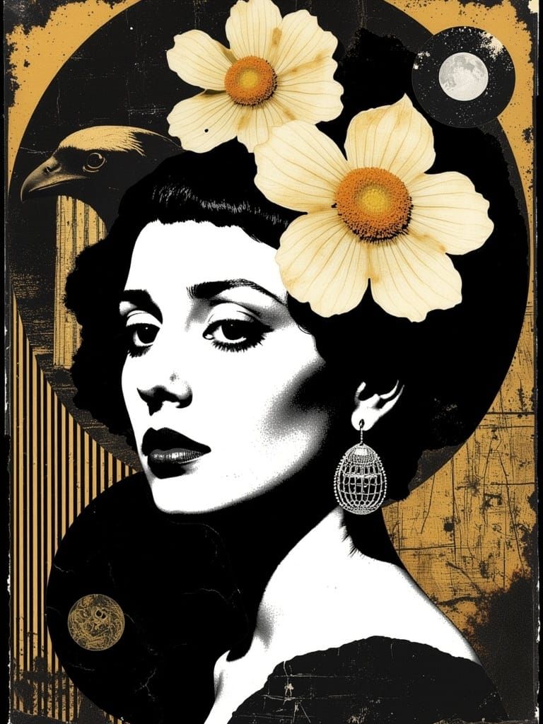 Art Deco Goddess in The Matrix Tattoo Style