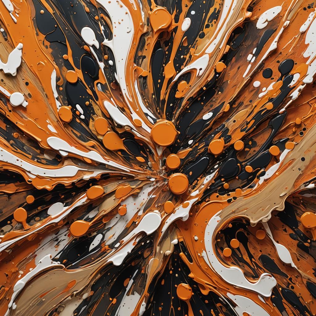 Abstract Expressionism in Splattered Ink, Mixed Media