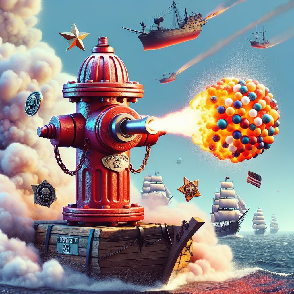 Surreal Fire Hydrant Cannon Launches Buckyball Explosion