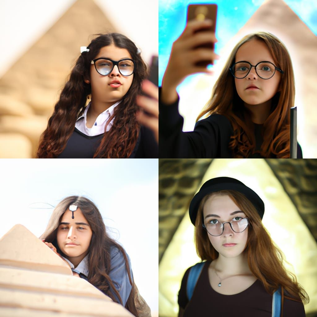Hermione Granger Selfie at Egyptian Pyramid