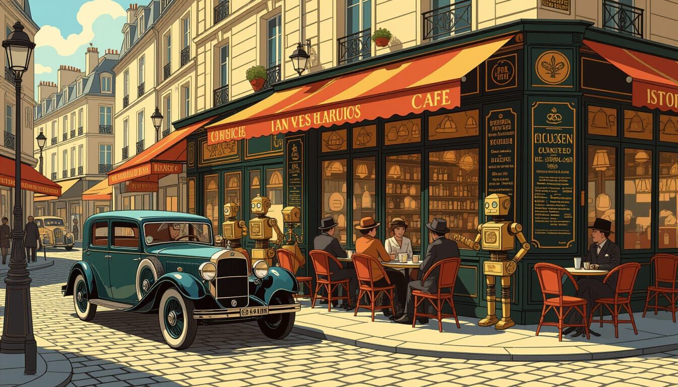 1920s Paris Cafe with Automatons