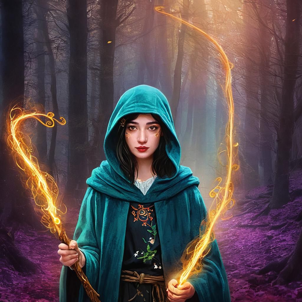 Mystical Figure in Enchanted Forest: Fantasy Art