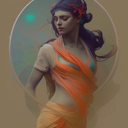 Meditating Person in Hyperdetailed Digital Art Style