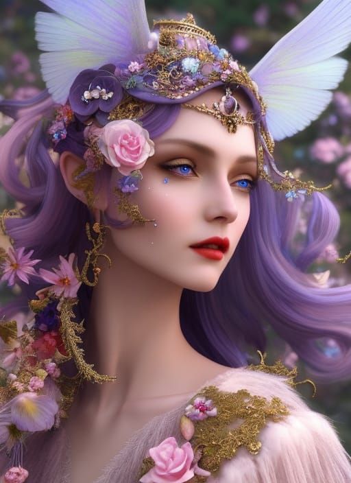 Ethereal Fairy Portrait in Magical Forest
