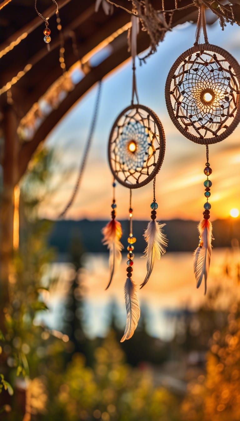 Dream catchers, cabin in the woods