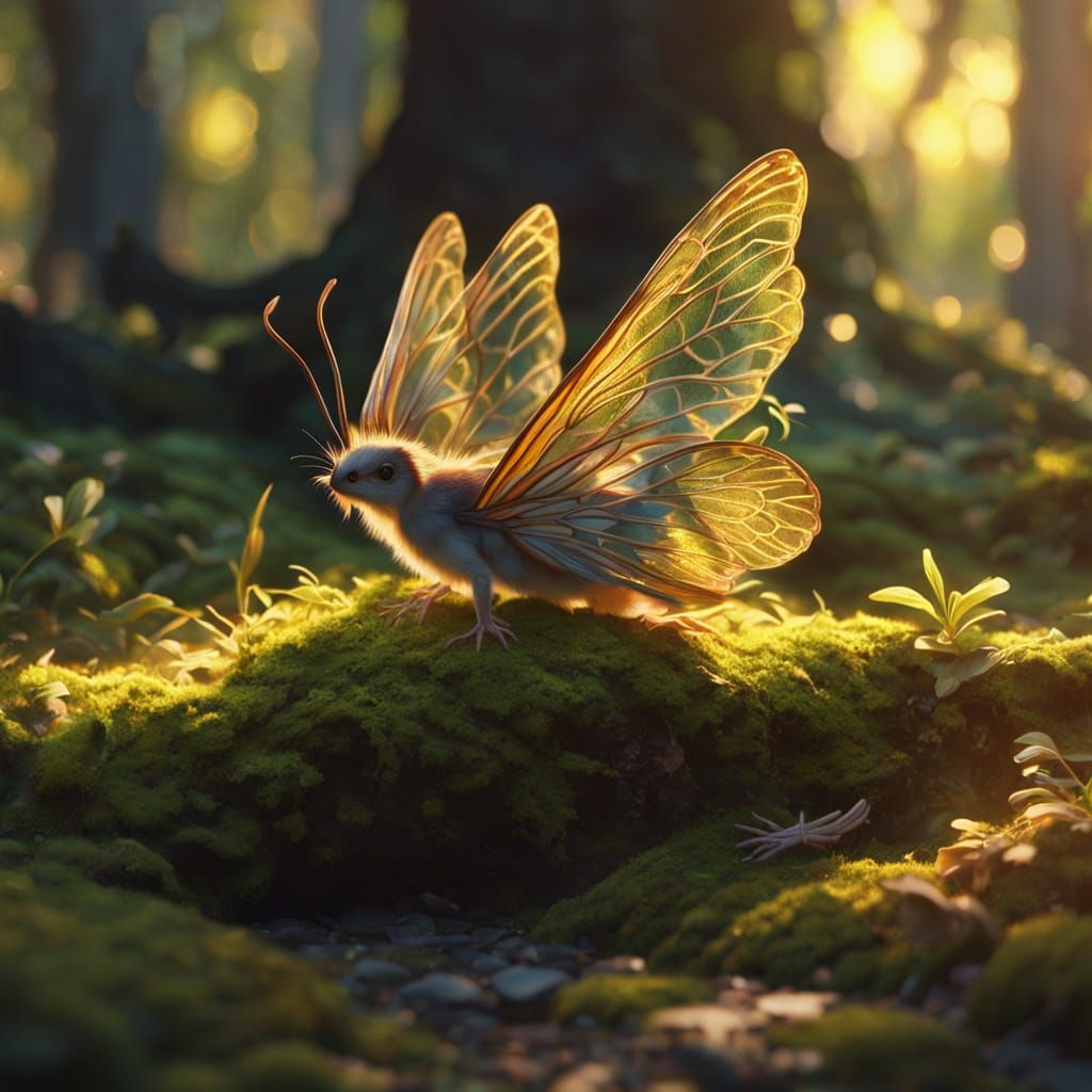 Fairy in Forest: A Vibrant Oil Painting