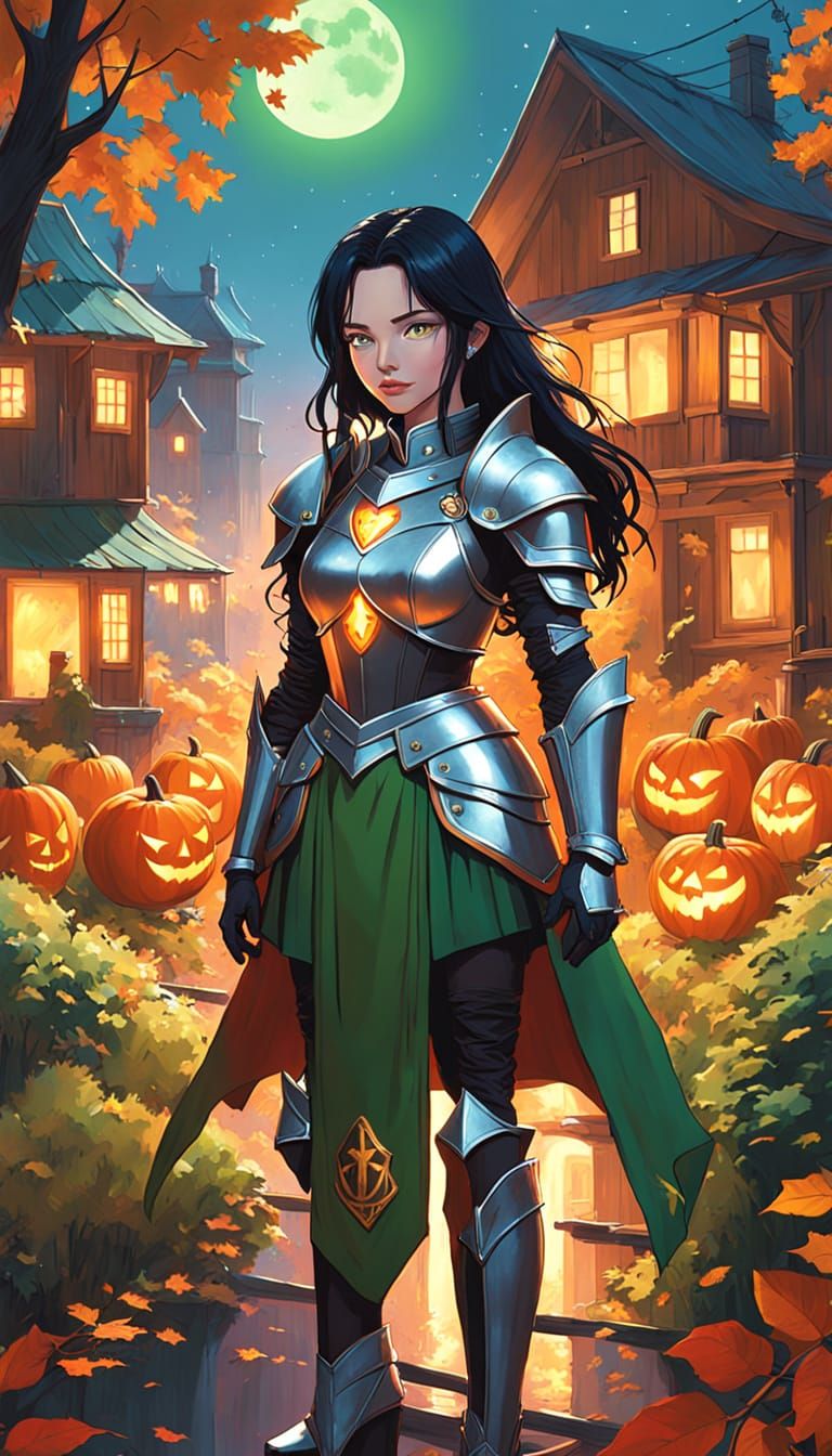 Autumn Warrior in Whimsical Armor