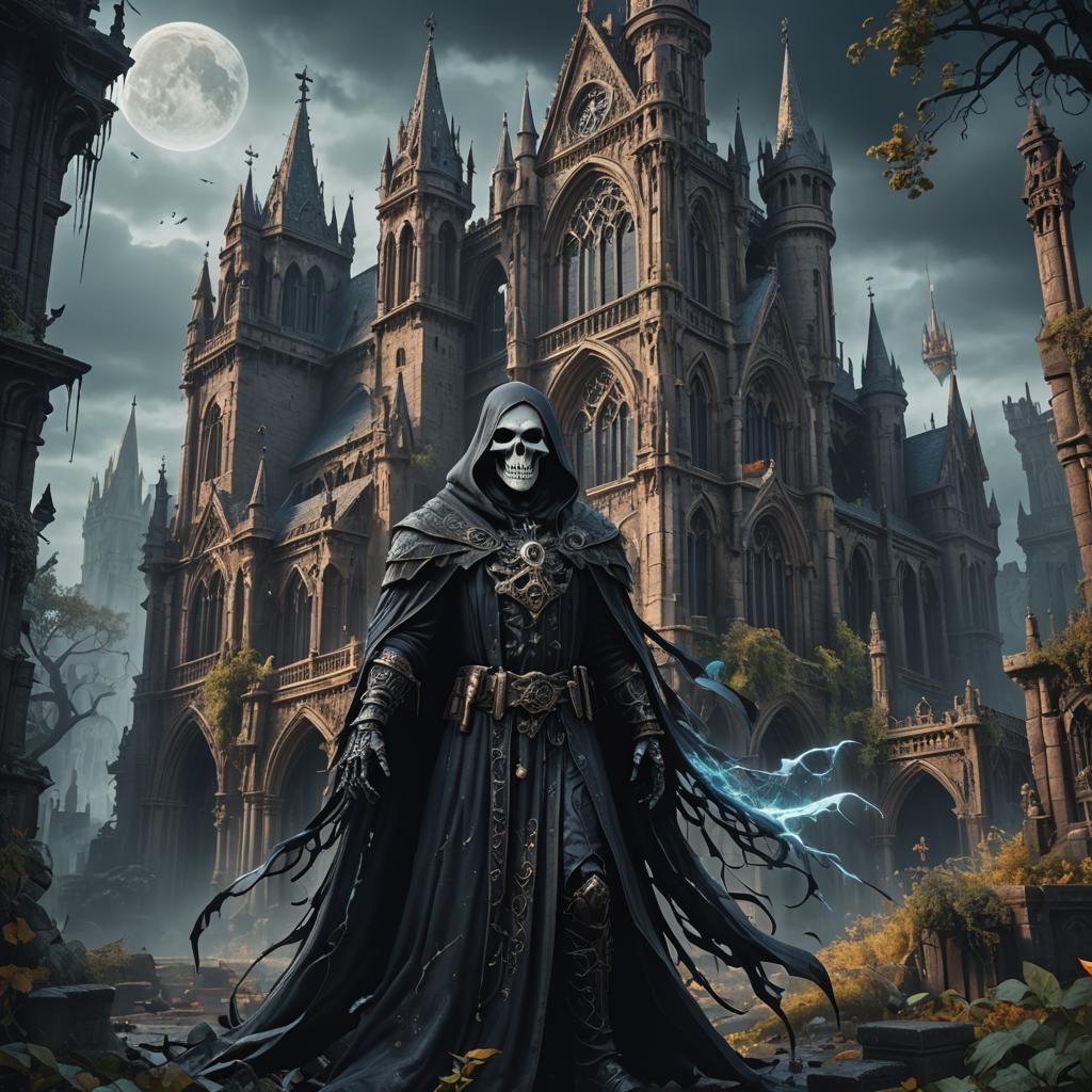 Gothic Ghost in Detailed Matte Painting Style