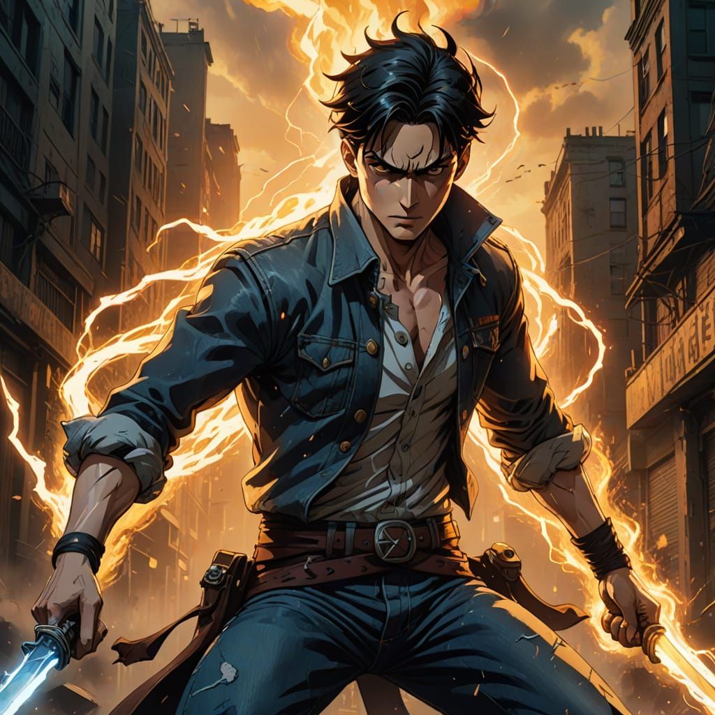 Levi Ackerman in Epic Anime-Style Battle