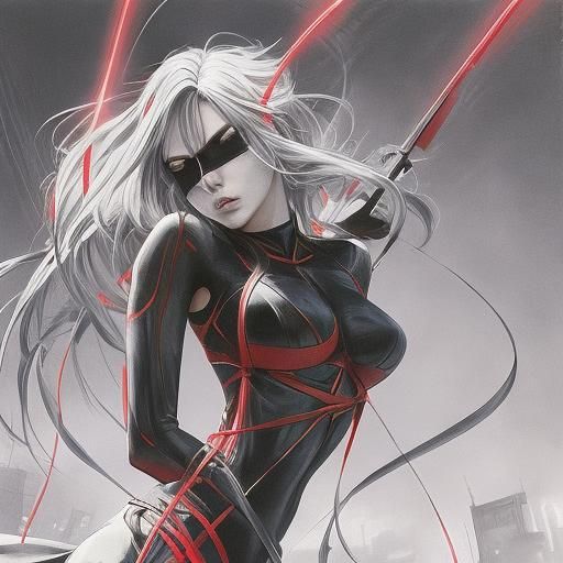 Tied Up Girl in Anime Manga Style