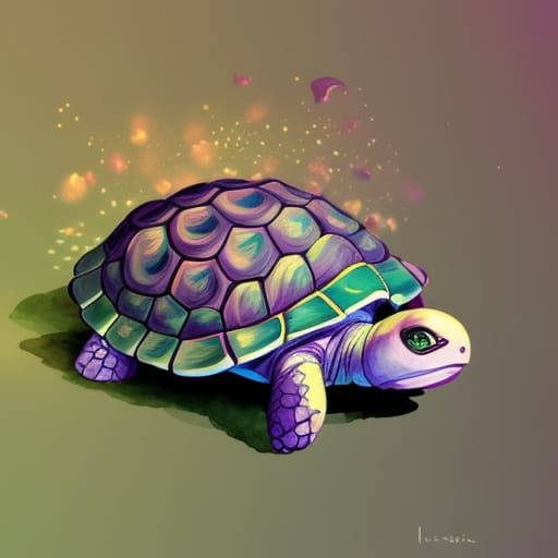 Tulips on Turtle Shell: Gothic Fantasy Art