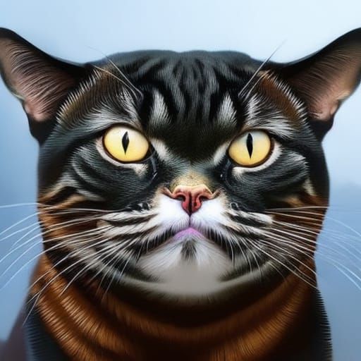 Grumpy Cat as Hyperrealistic Superhero