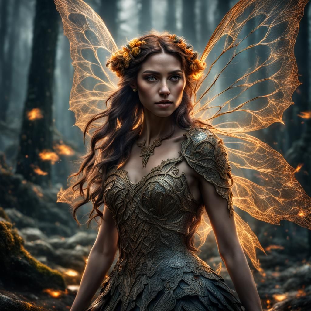 Powerful Elemental Fairy with Intricate Details