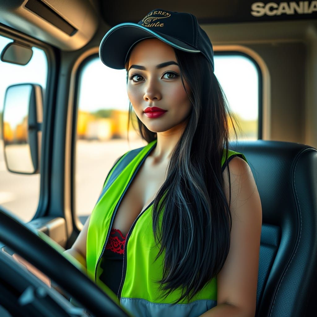 Vietnamese Truck Driver in Photorealistic Style