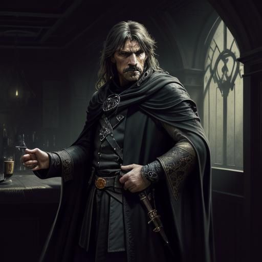 Scheming medieval fantasy villain