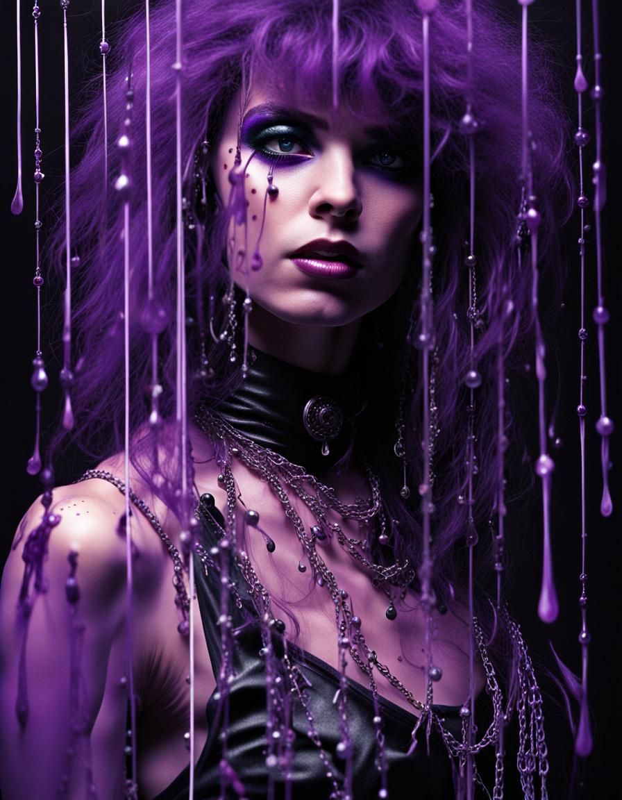 Enchantress in 80s Punk Style with Purple Music
