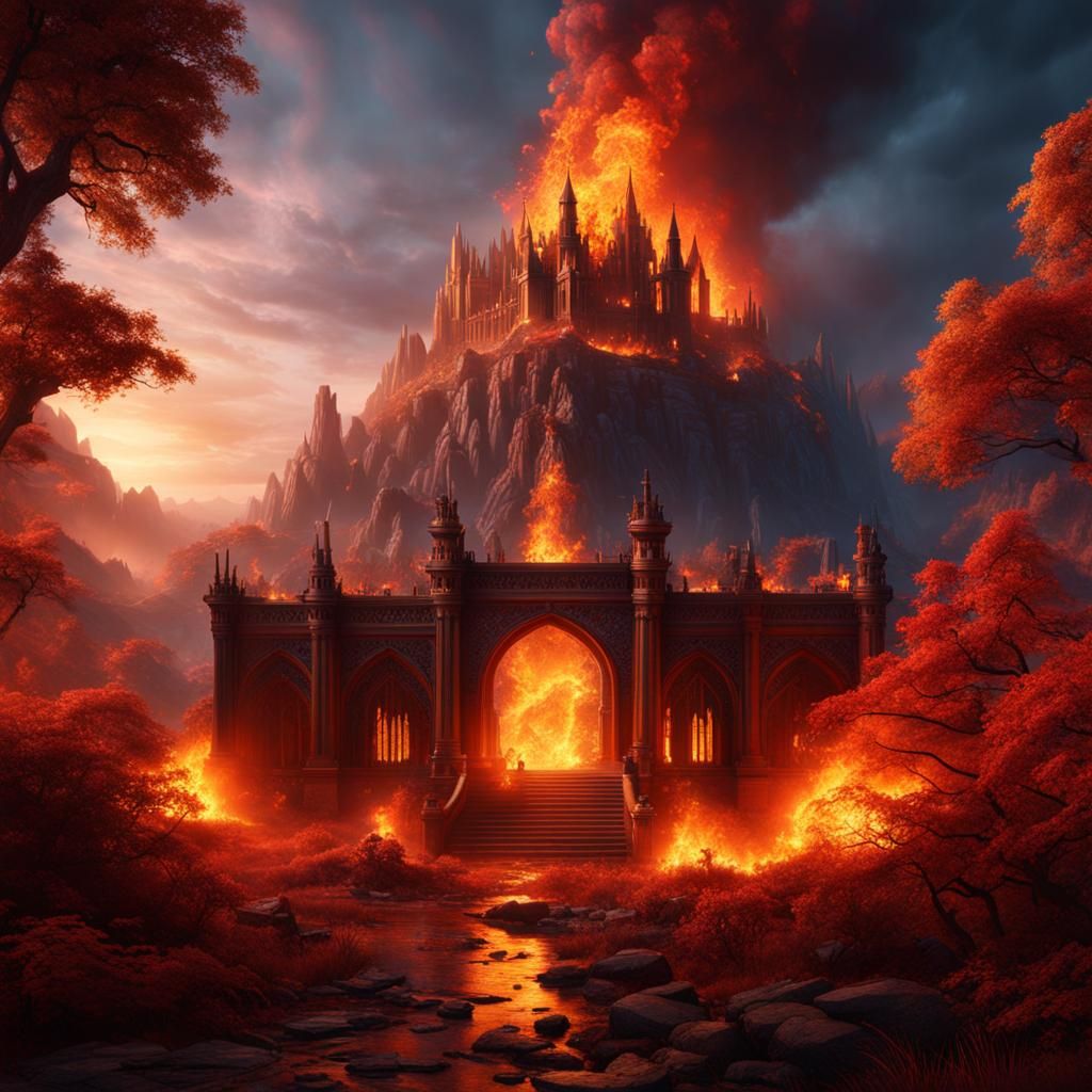 Fantastical Fire Interaction in Detailed Matte Painting