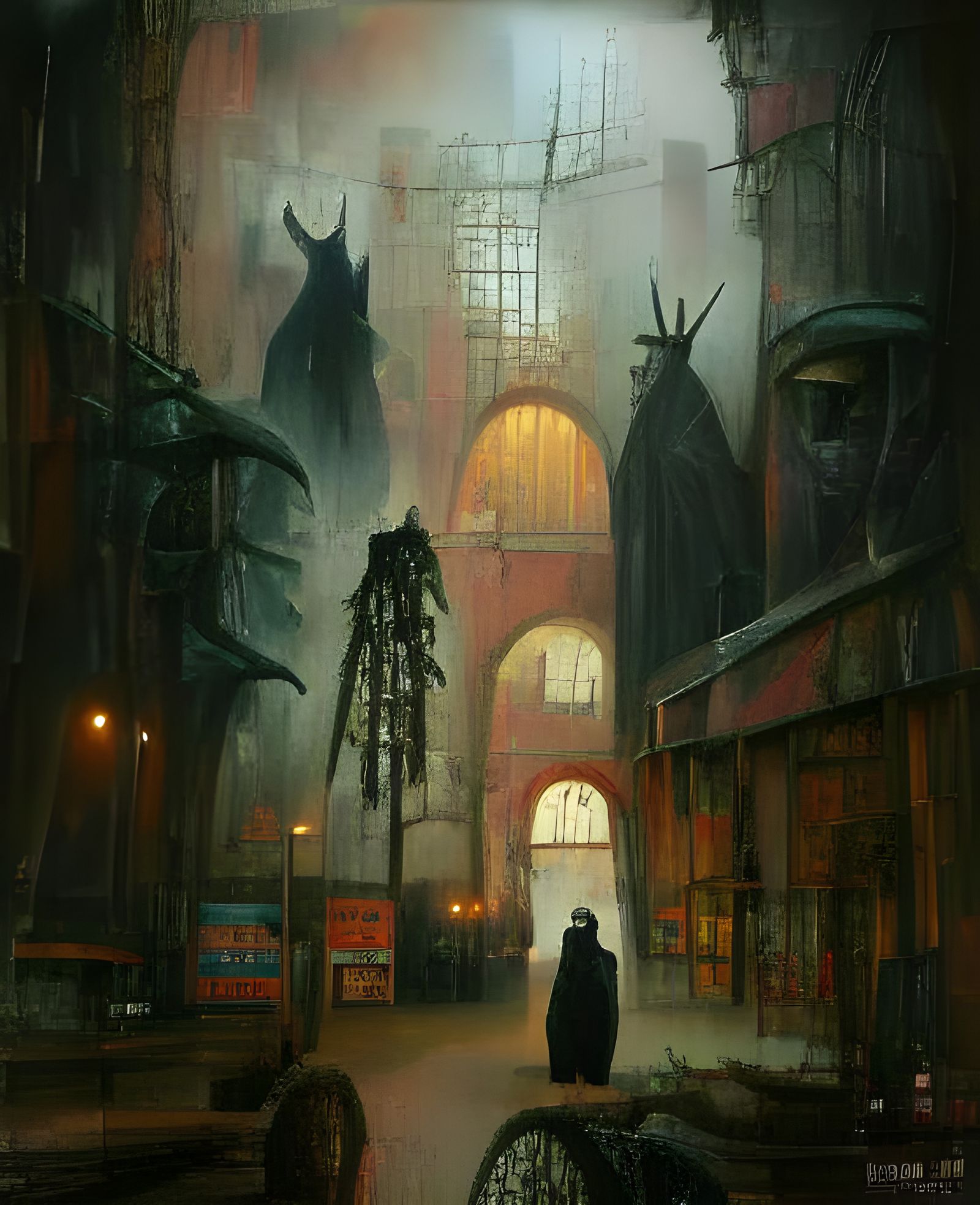Grim Reaper in Dieselpunk Gotham City Street