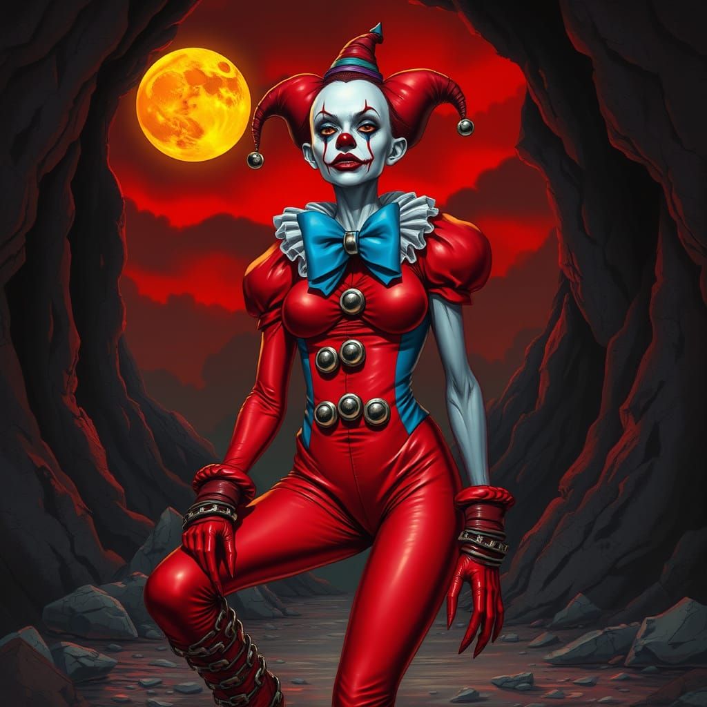 Dark Fantasy Female Clown in Chains