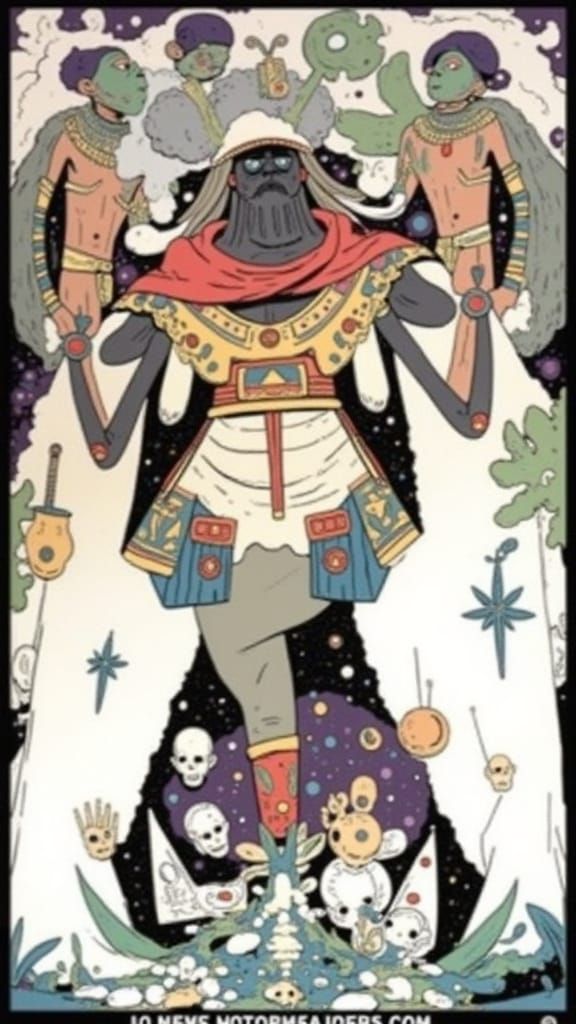 Surreal Anthropologist in Earthy Stage Set