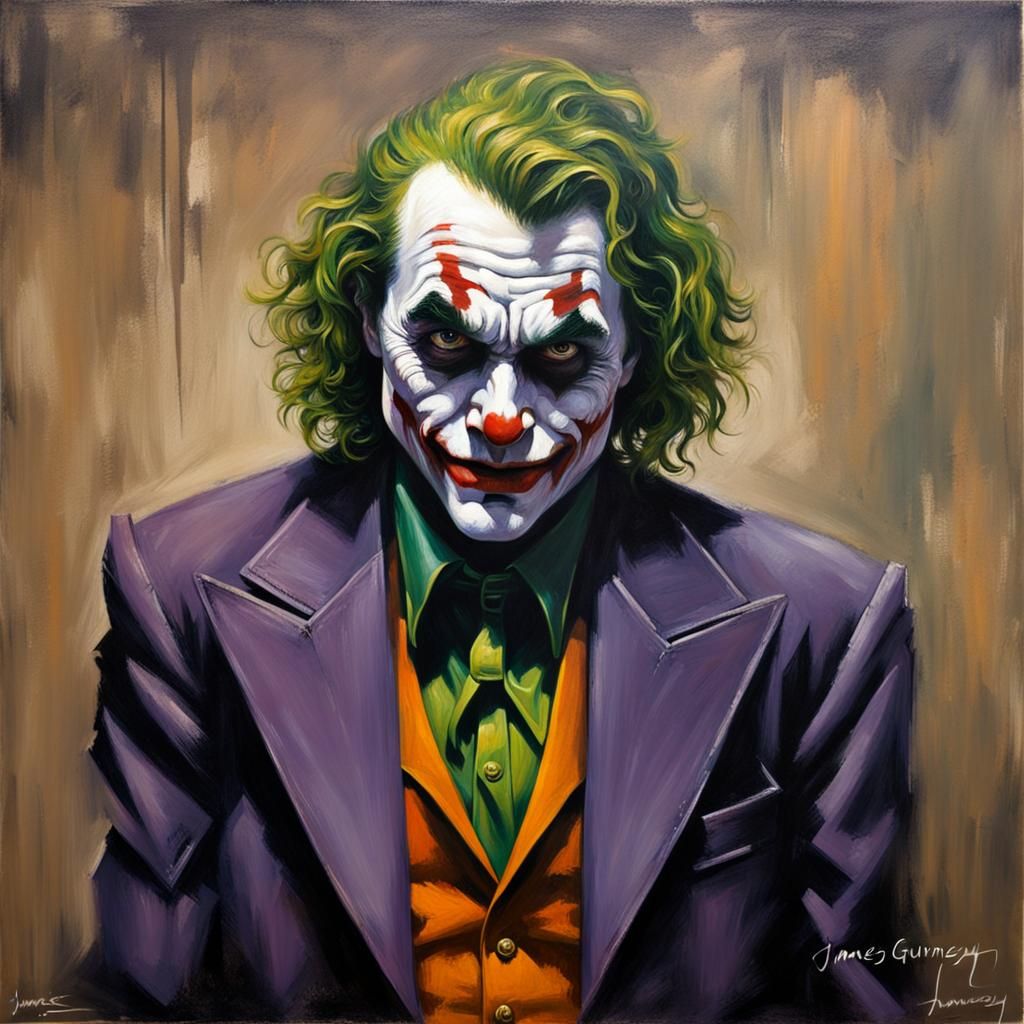 Joker as Renaissance Oil Painting in Da Vinci Style
