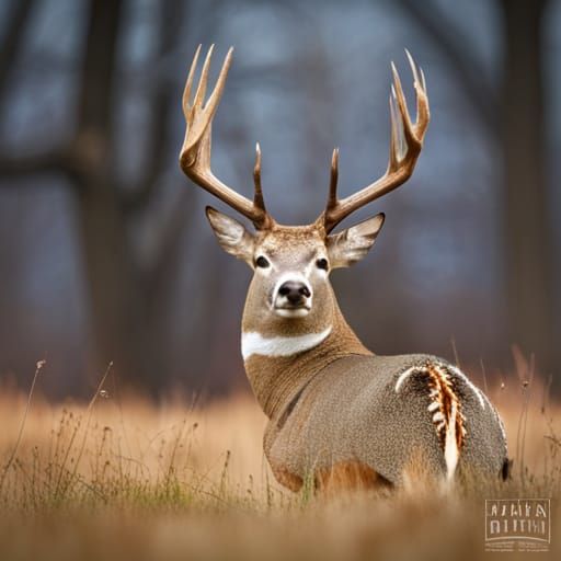 Majestic Whitetail Buck with Wide Antler Rack
