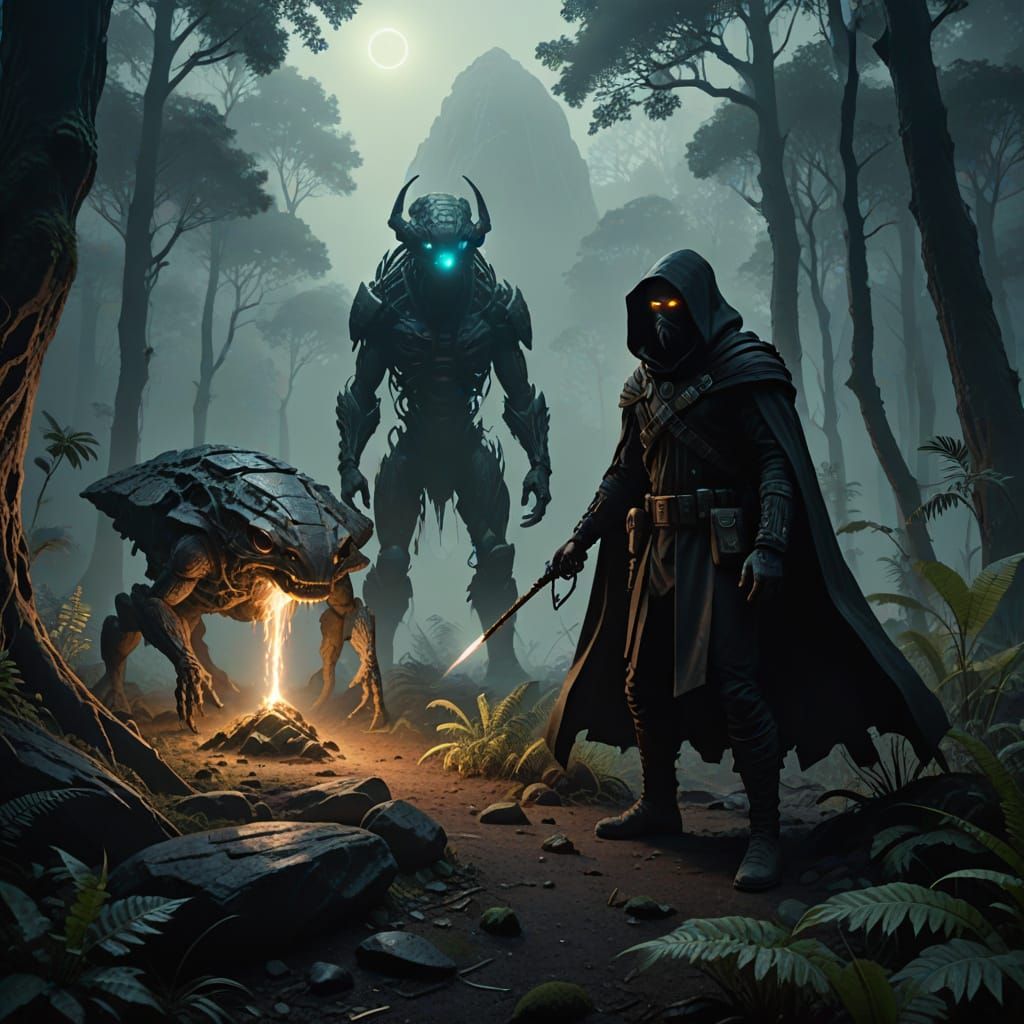 Stone Age Men in Black Agent Near Meteorite