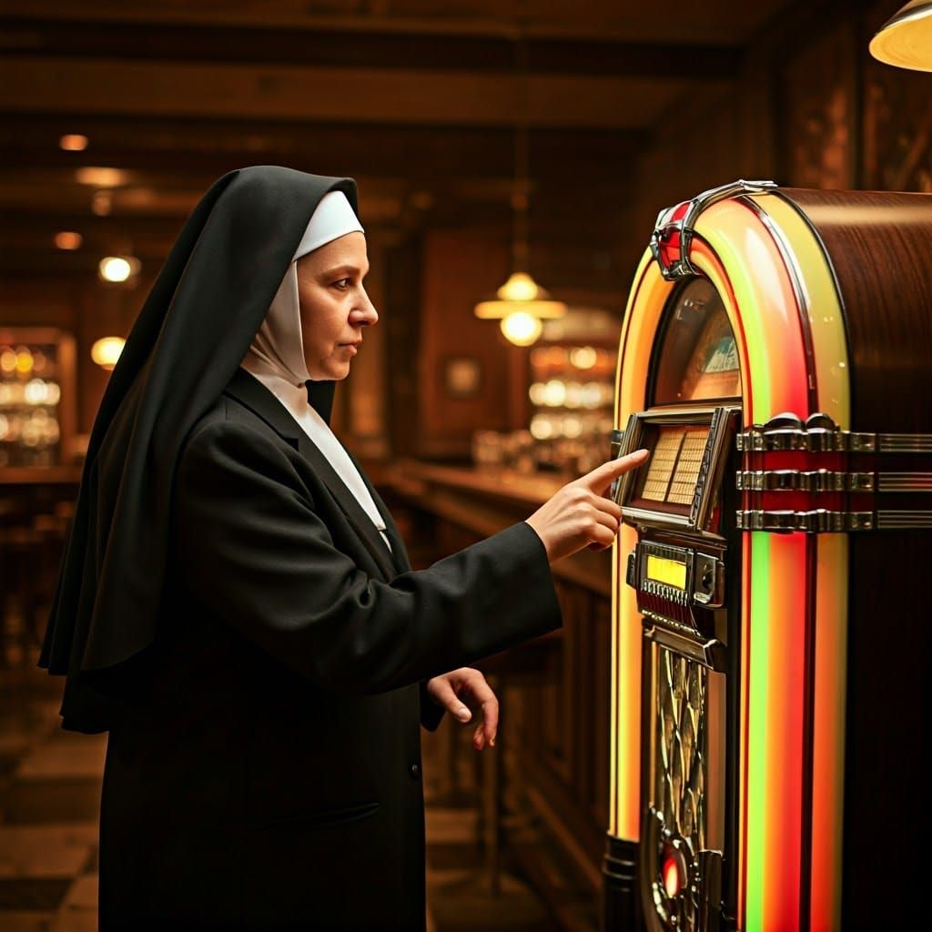 A Nun Plays the Blues in a Humorous Scenario