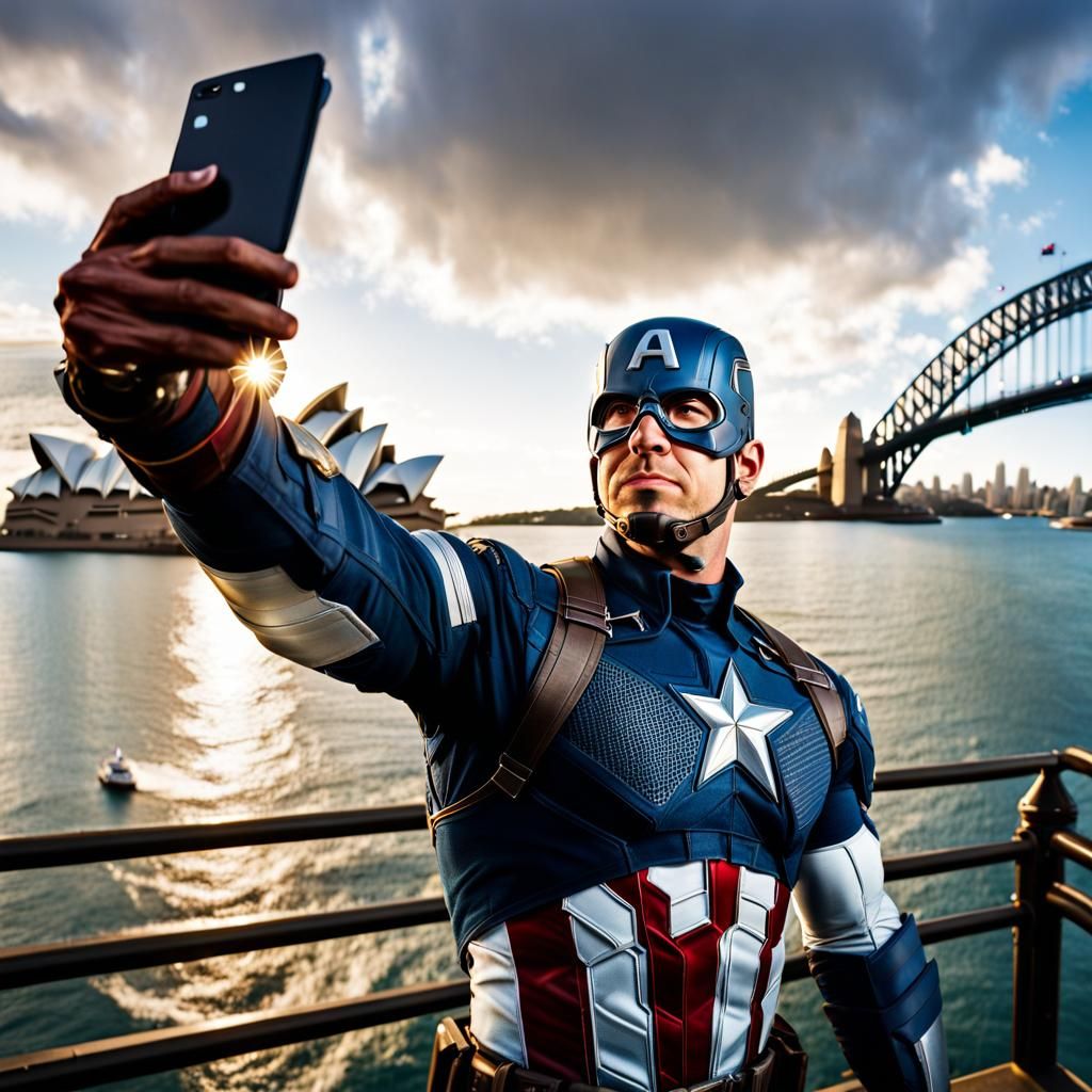 Captain America On Vacation In Australia