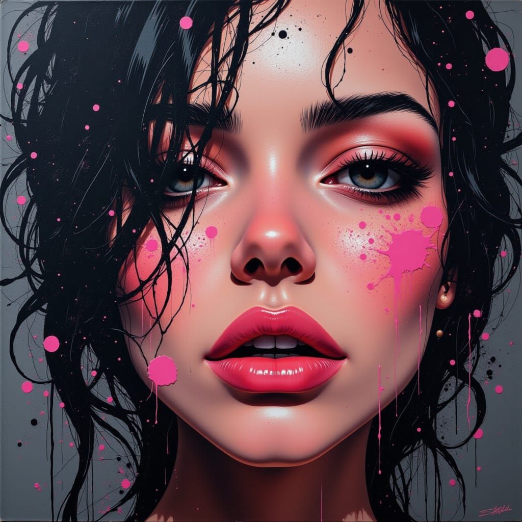 portrait of Mysterious Beauty Woman breathtaking cover art A...