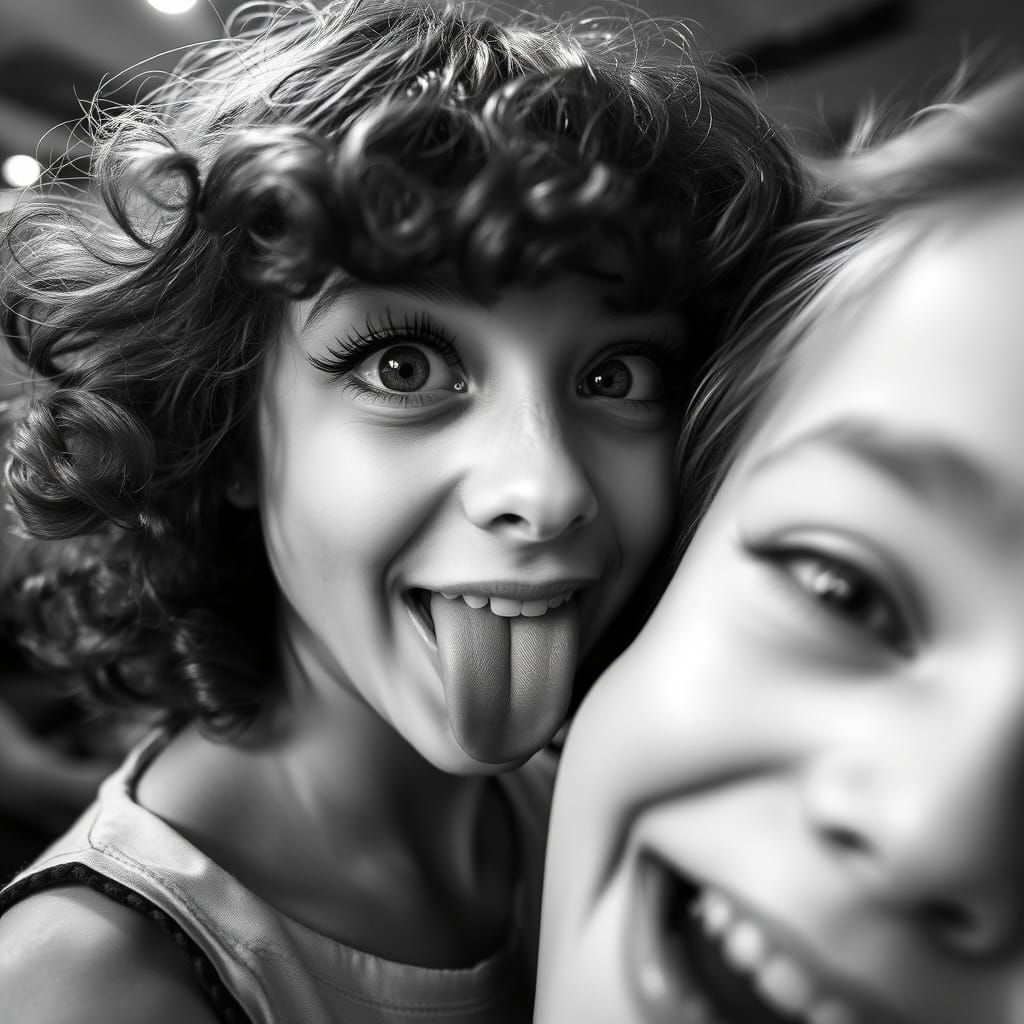 Playful Portrait with Curly Hair