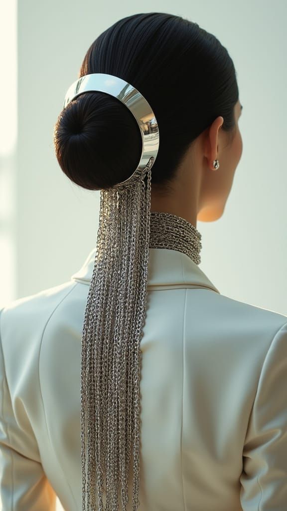 Elegant Figure in Futuristic Editorial Masterpiece