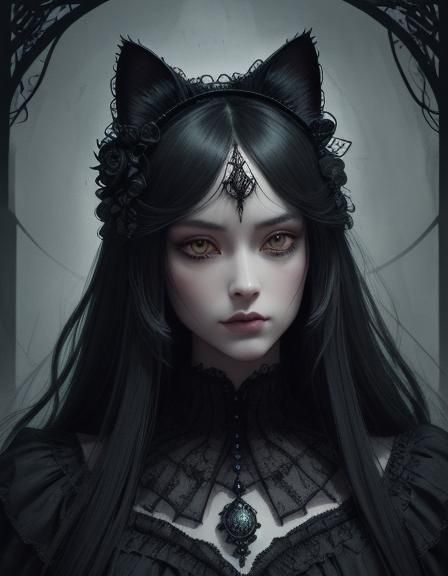 Surrealism. Close-up portrait. Hello Kitty waits for a matur...