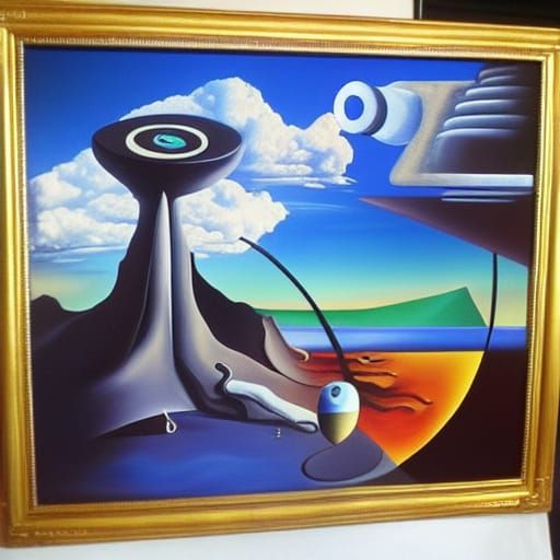 Earth as Sega Dreamcast: A Surreal Oil Painting