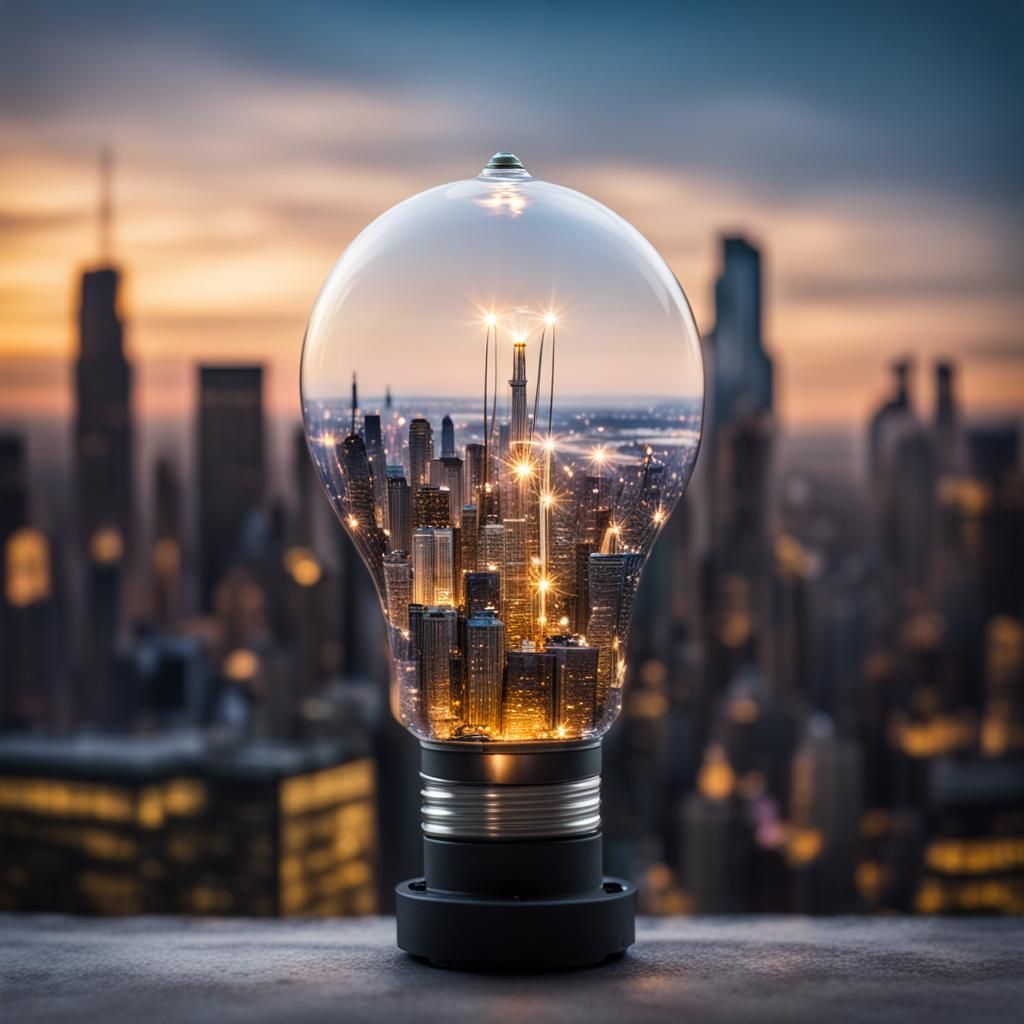 City in a Lightbulb: Professional Photography