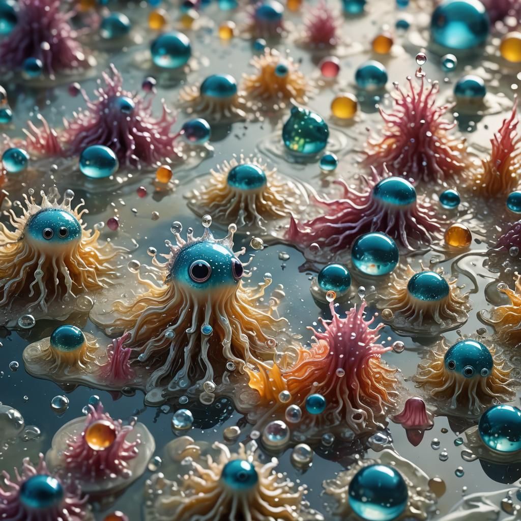 Water Monsters in Exploding Droplets: Ultra-Realistic Concep...